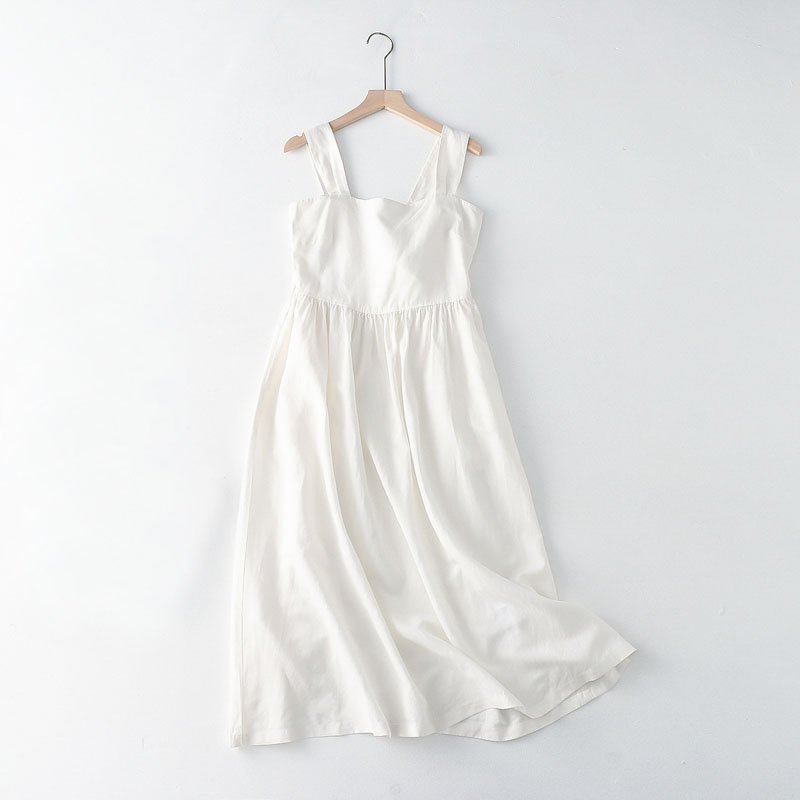 QZ221 New 2022 Solid Color Match All Design Casual Dress Women Dresses Clothing 3