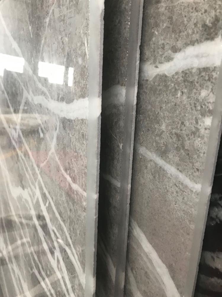 Polished Thin Stone Veneer Sheets Modern Design Glass Backer Marble Book Match Panels Countertops Floors Graphic Design