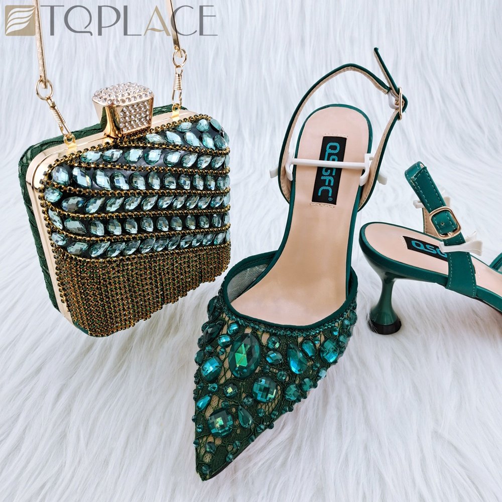 2023 African Matching Shoes And Bag Set Nigeria Bag And Shoes Set Italian Ladies Elegant Designs Party 2.7 Inches