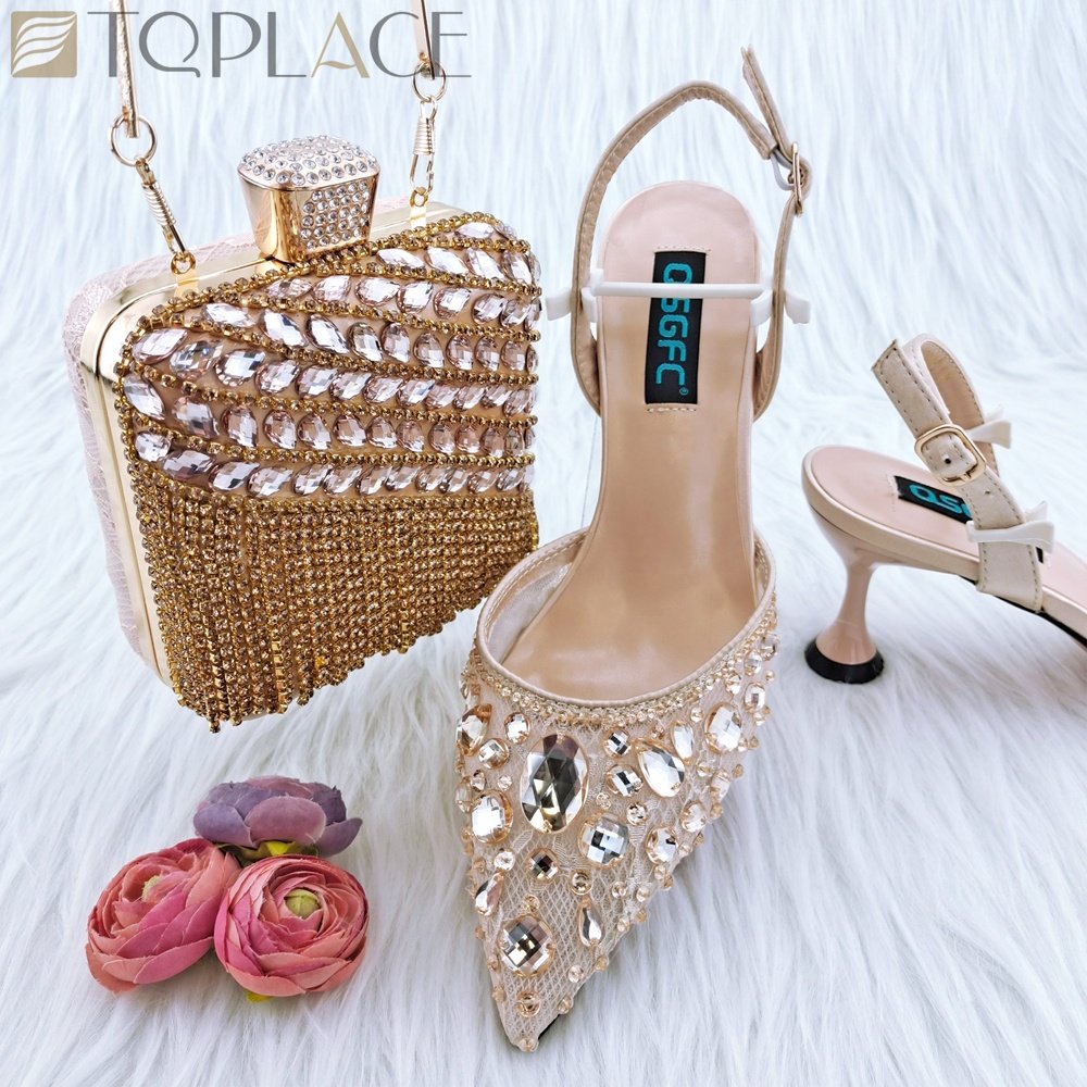 2023 African Matching Shoes And Bag Set Nigeria Bag And Shoes Set Italian Ladies Elegant Designs Party 2.7 Inches