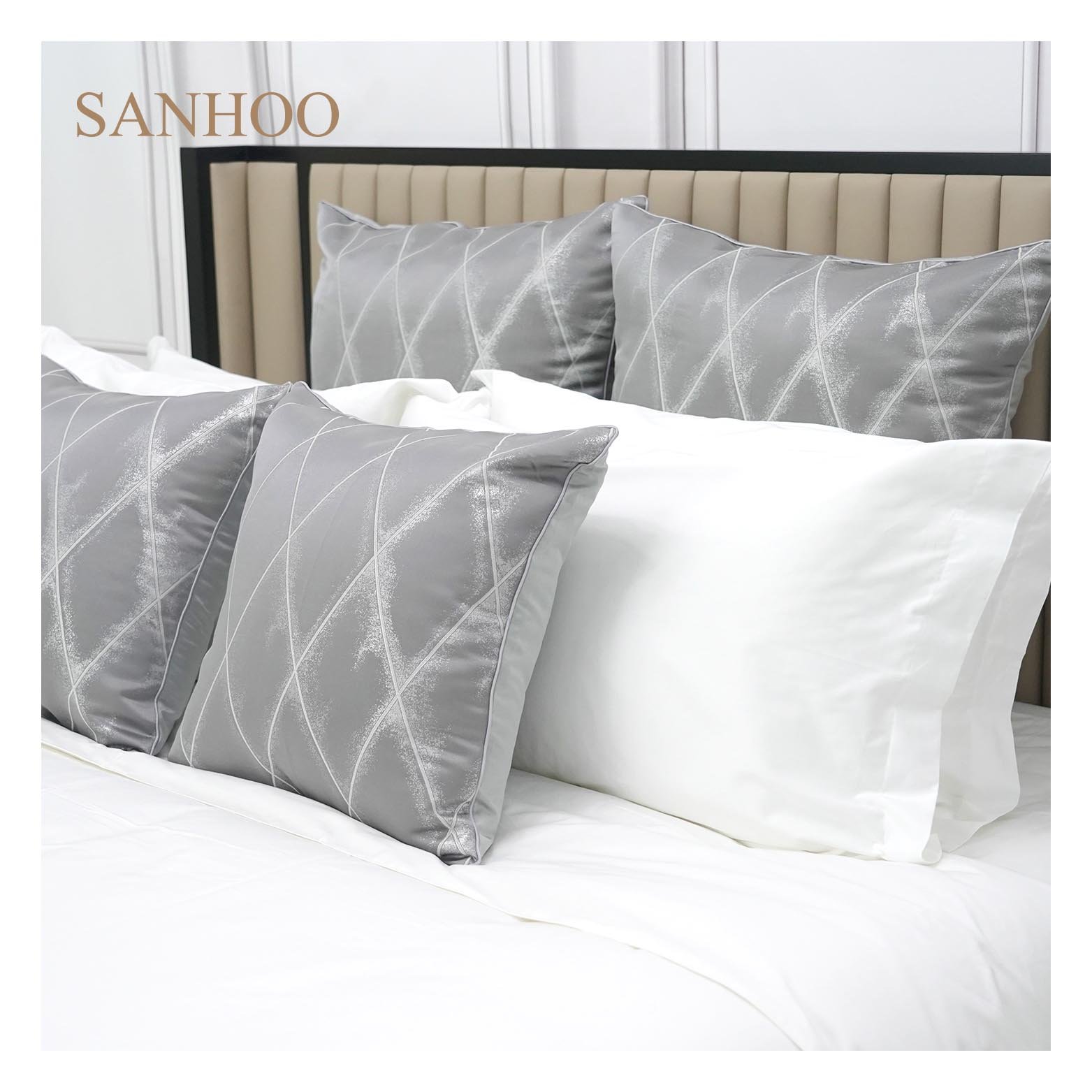 SANHOO Five Star Hotel Quality Bedding Set Luxury Hilton Bed Sheet Bed Runners and Matching Pillows