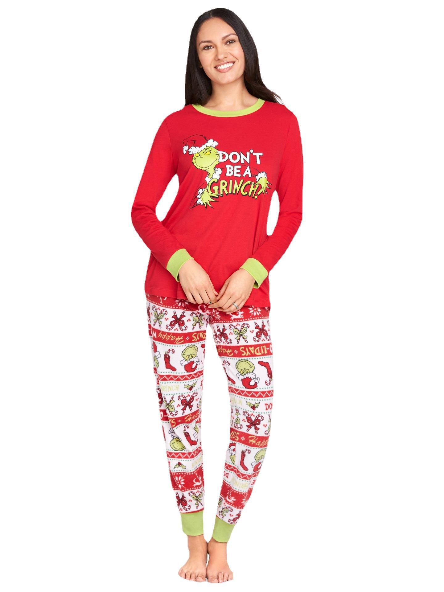Factory wholesale Fashionable autumn and Christmas style prints set family matching outfits