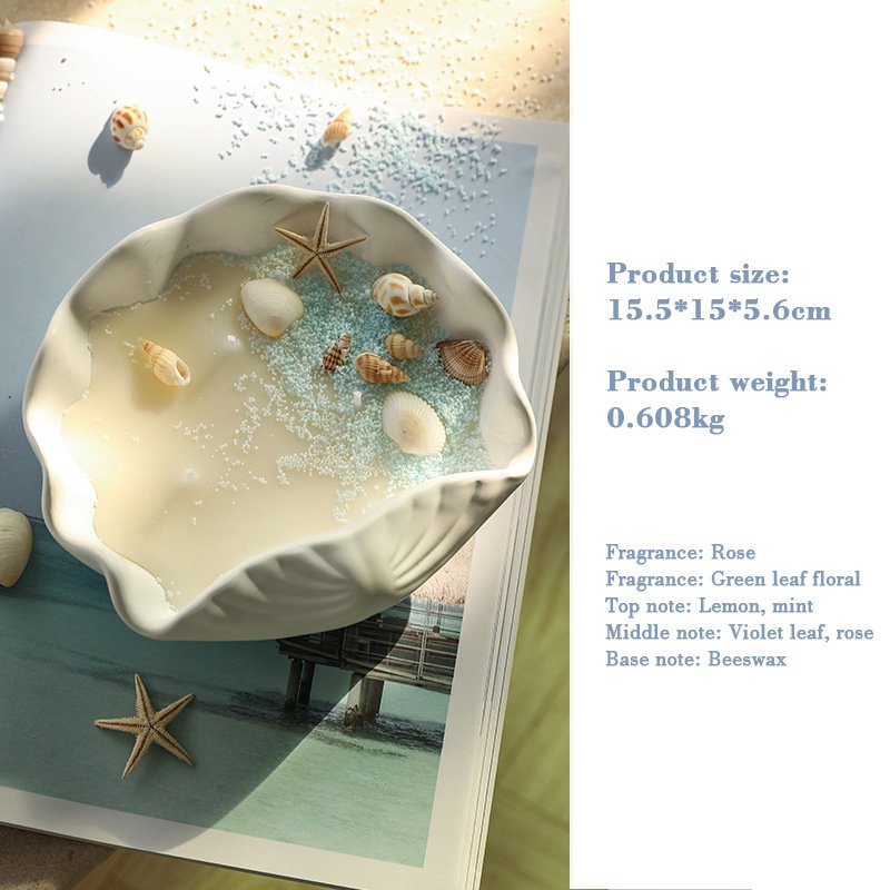 Luxury Diy European Shell Shape Home Decor Coastal Beauty Natural Soy Seashell Scented Candles for Souvenirs Gift Ideas