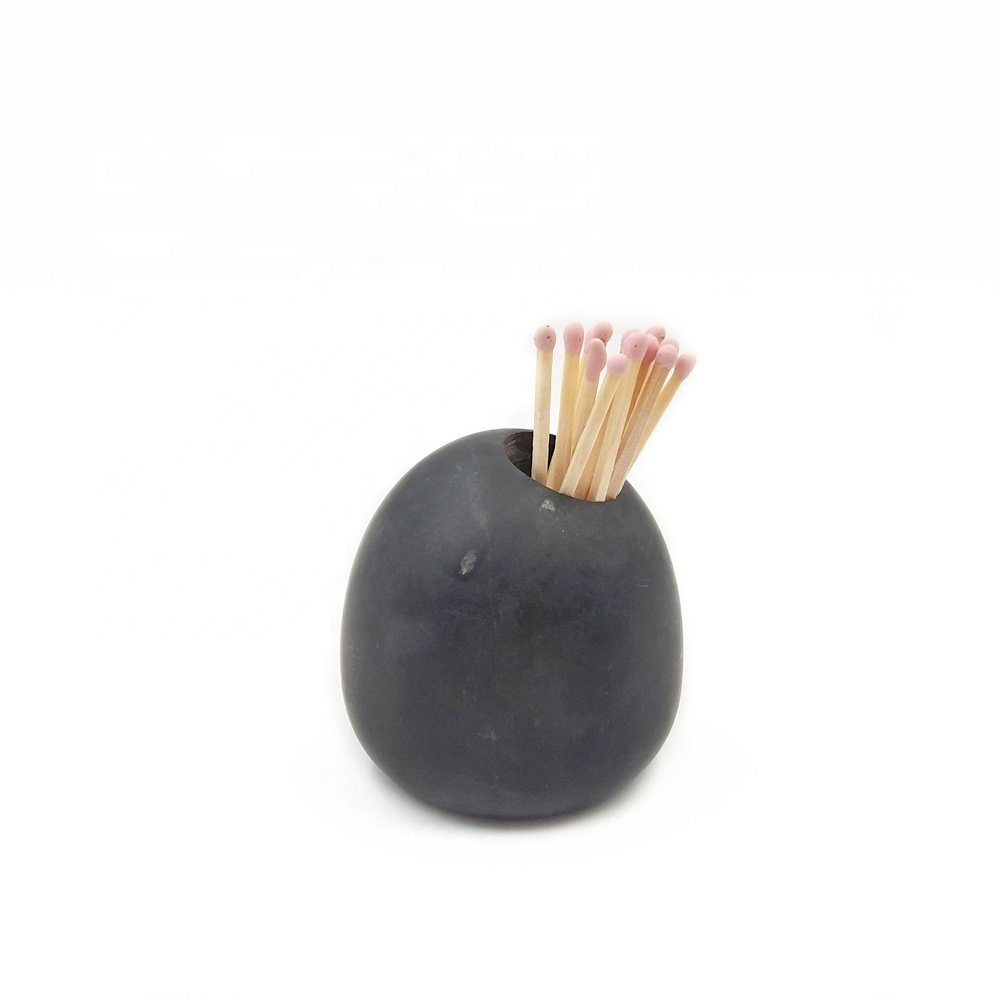 Roundness Ceramic Match Container, Modern Matchstick Storage Jar for Lighting Candles & Burning Incense