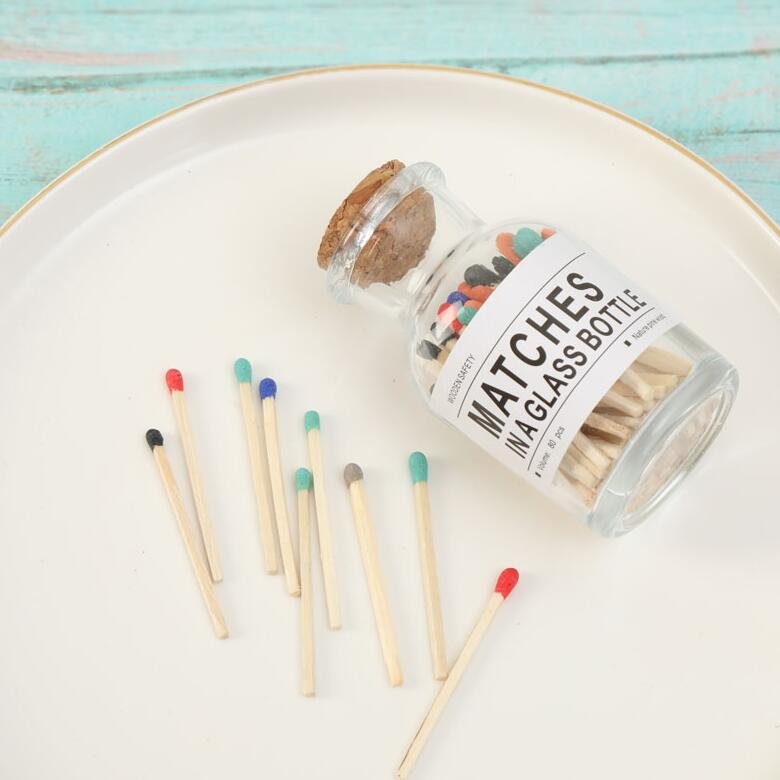 glass jar delicate gift holiday custom matches wooden tip packing personalized decorative custom matches