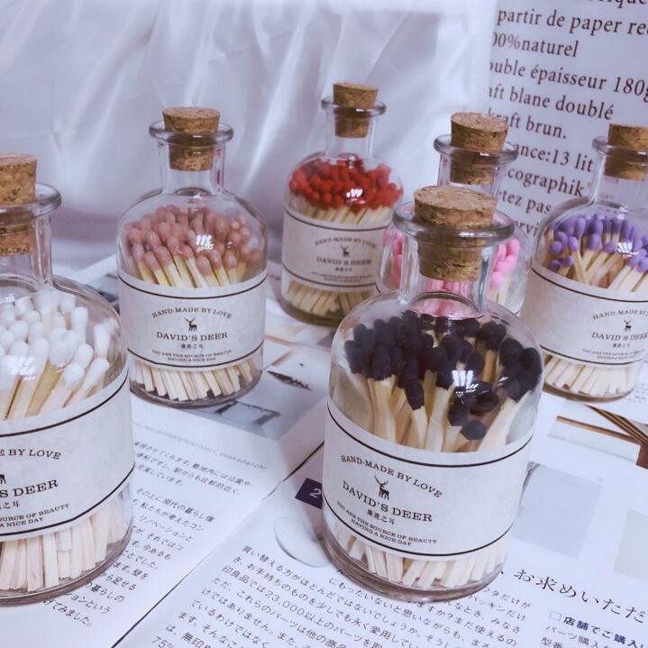 glass jar delicate gift holiday custom matches wooden tip packing personalized decorative custom matches