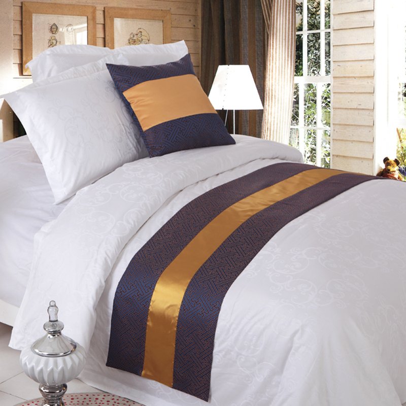 Bed runners and matching pillows colorful custom large size star hotel bed throw scarf printing polyester bed runner