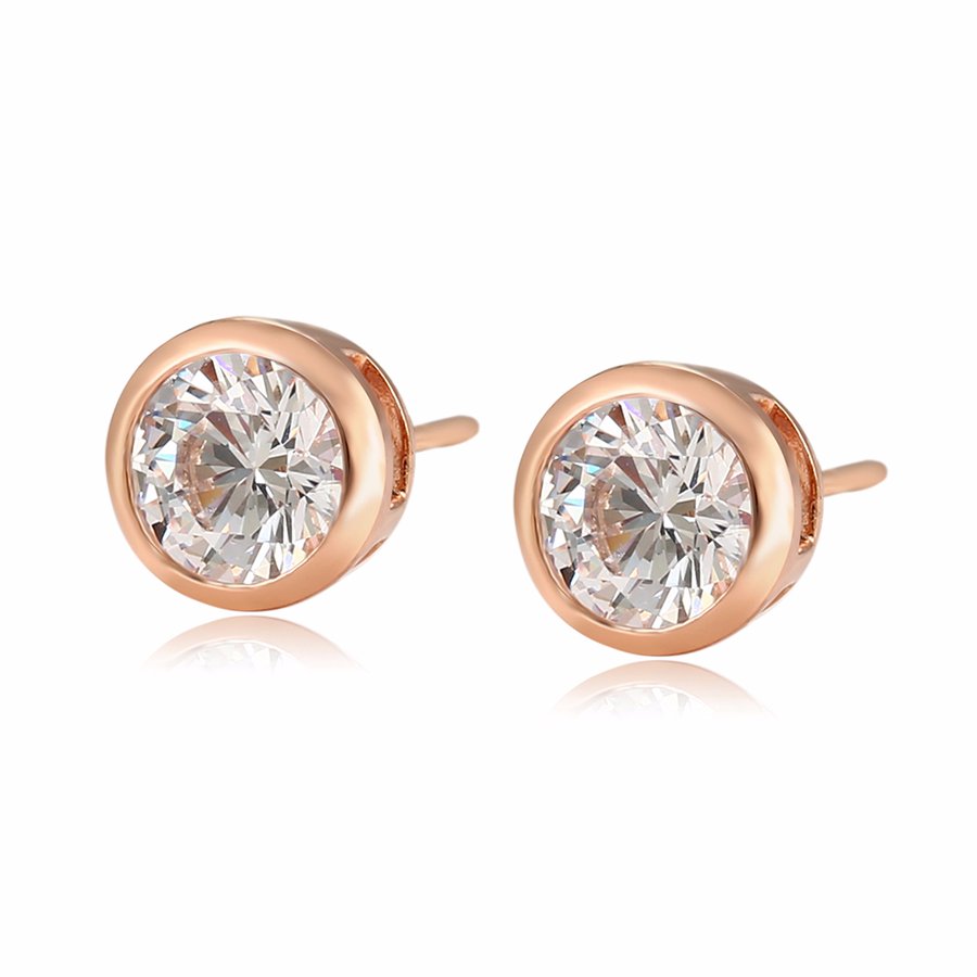 A00660736 Xuping fashion jewelry Simple matching diamond rose gold stud earrings