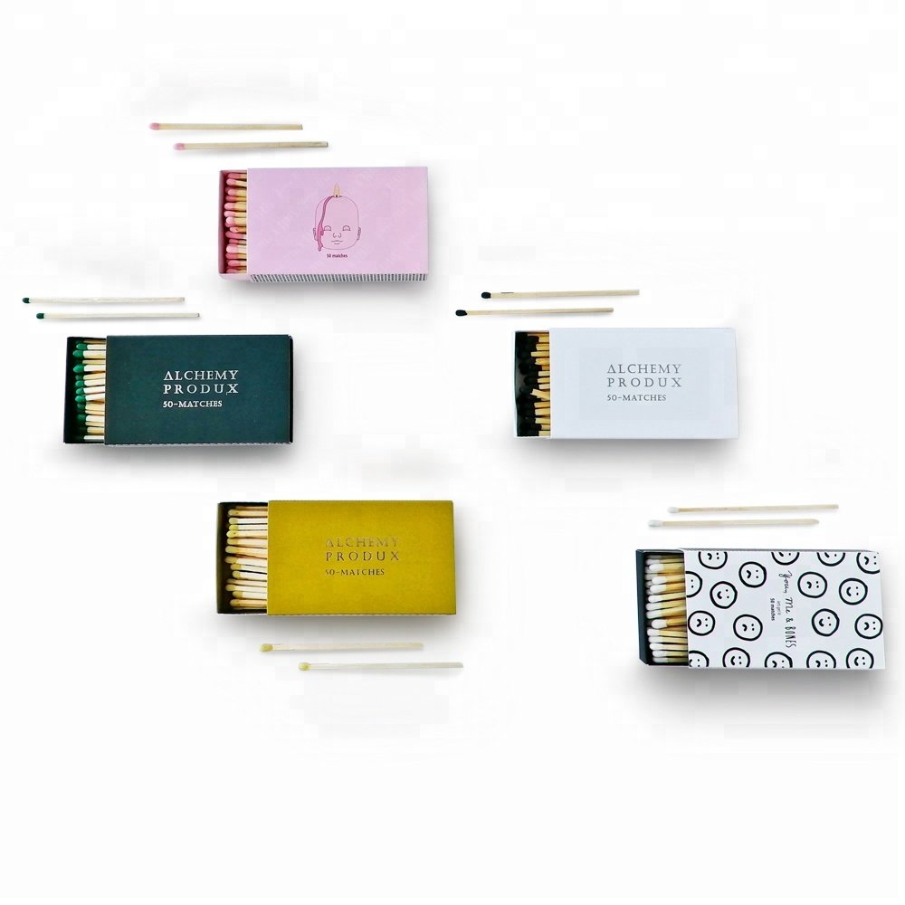 Personalized wedding matchbox favor drawer match boxes gift packaging with logo Custom design candle matches