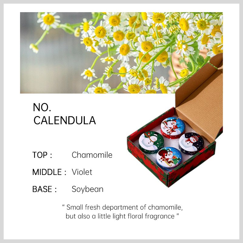 Hot Sales Luxury Gift Set Tins Jar Candle Soy Wax Essential Oil Christmas Gift Box 4PCs Set Scented Candles