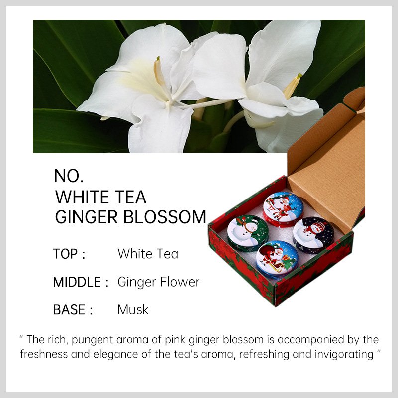 Hot Sales Luxury Gift Set Tins Jar Candle Soy Wax Essential Oil Christmas Gift Box 4PCs Set Scented Candles
