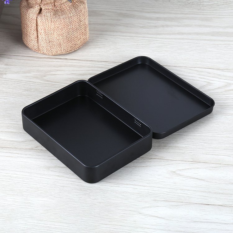 115*85*22mm Rectangular Black Hinged Lid USB Key Card Gift Storage Metal Tin Box