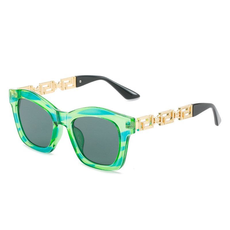 Square sunglasses fashion chain vintage sunglasses men and women all-match large frame modern glasses