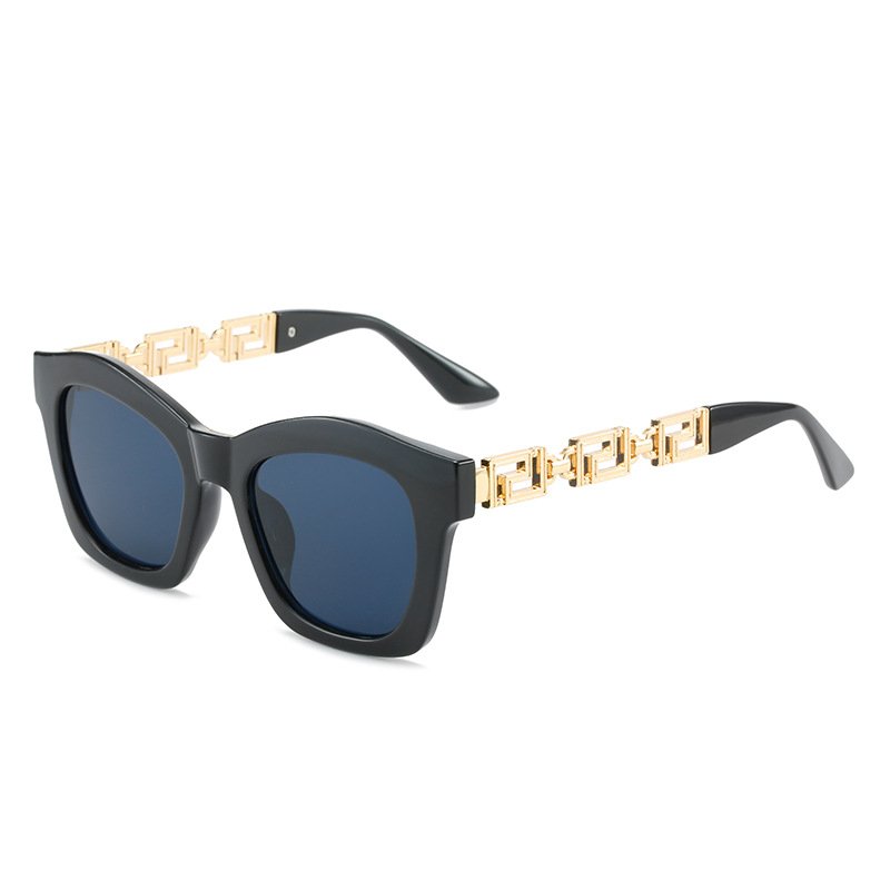 Square sunglasses fashion chain vintage sunglasses men and women all-match large frame modern glasses