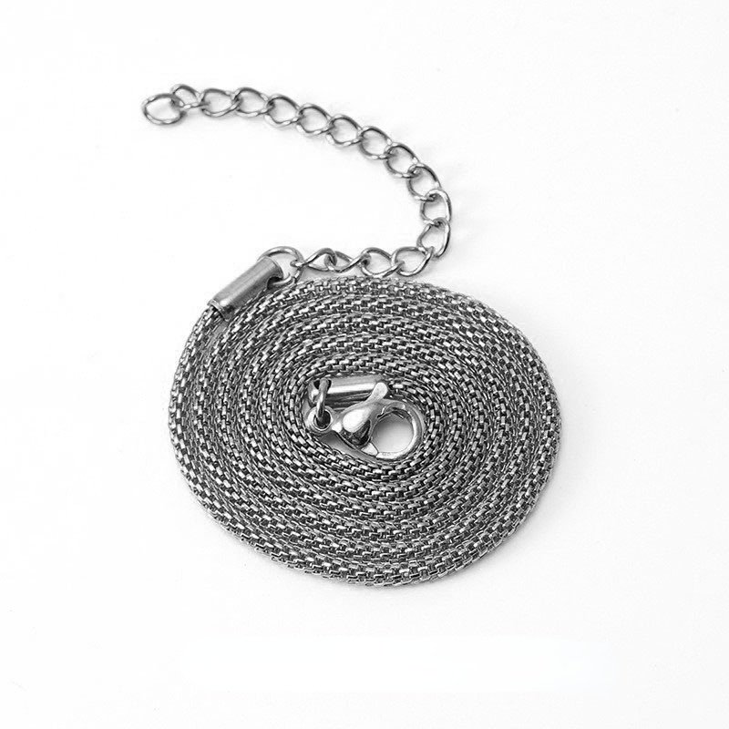 High quality 18K Gold Stainless Steel finished mesh chain Hundred Match DIY Round titanium ornament necklace for men and women
