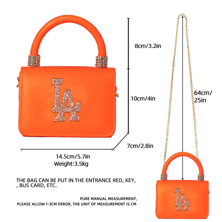 Rhinestone LA Purse And Hat Set Ladies Small Shoulder Handbag And Cap Women Fashion Diamond Mini Crossbody Bag With Matching Hat