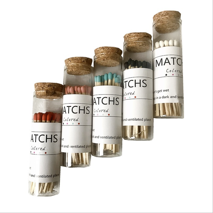 LIGHTING LOVER New factory wholesale colored matches for candles in glass jar