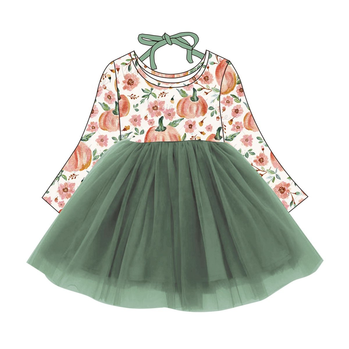 Baby Kids Toddler Girls Sibling Matching Clothes Fall Pumpkin Print Gauzy Tutu Dress Outfit Romper with Ruffle