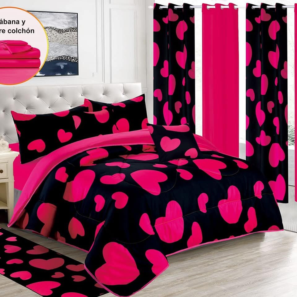 Custom 3d Printed comforter with curtain set Microfiber Polyester print design curtain bedding set with matching curtains