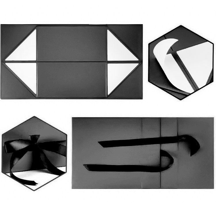 Custom Luxury Matt Black Package Folding Christmas Cardboard Paper magnetic Rose Flower Gift Jewelry Packaging Box Set
