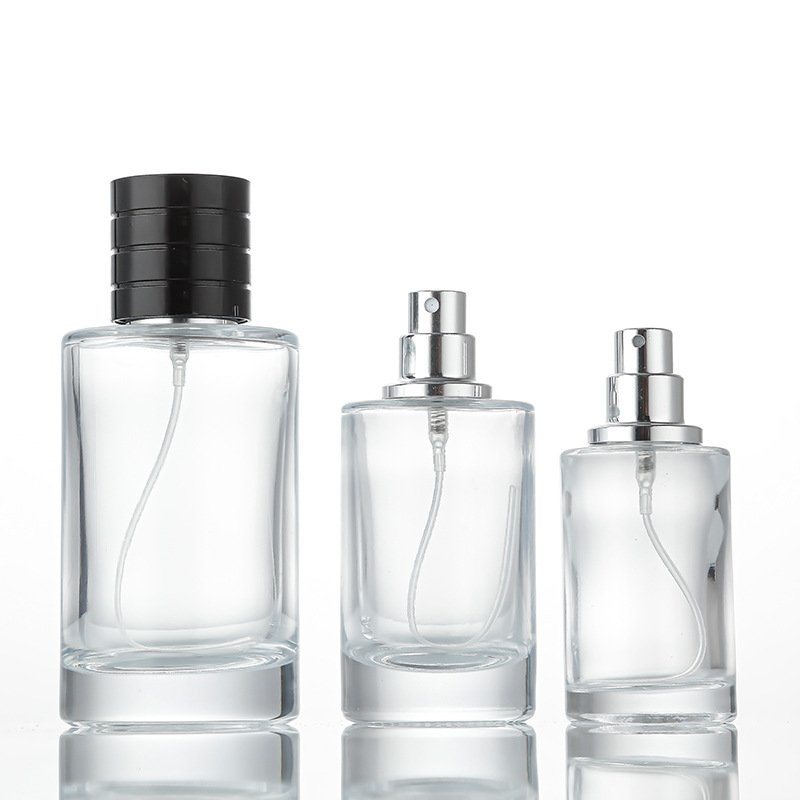 slender cylinder 30ml50ml100ml screw bayonet optional glass perfume bottle can be matched with cover