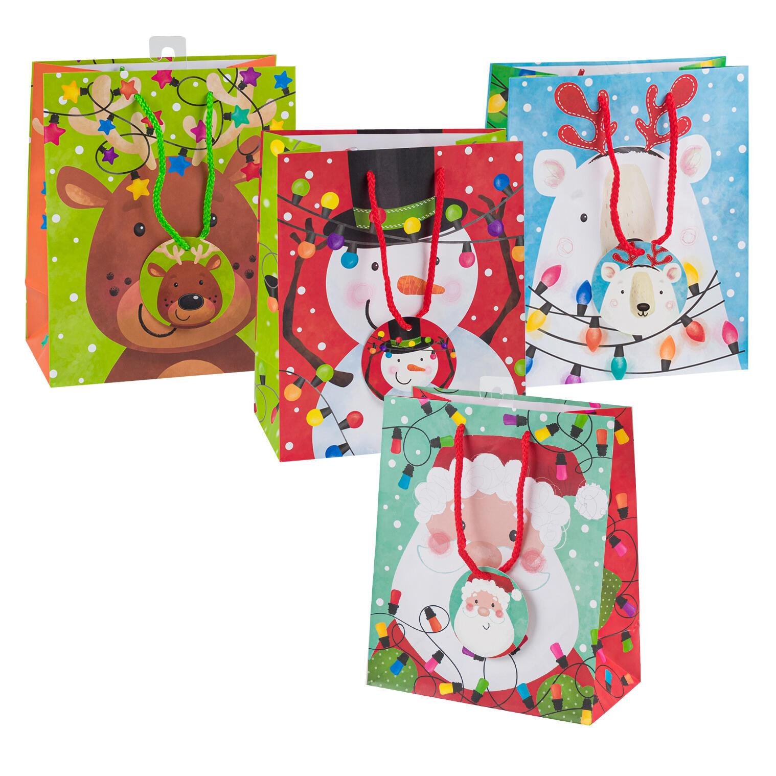 Happy Holidays Lights Gift Bag- Medium- Assorted