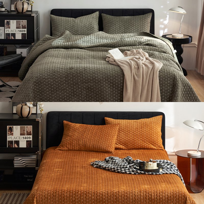 King Size 3piece Bed Sheet Set Double Side Bed Cover Soft Fleece Flannel Bedspreads Quilt Sleep Aid Bed Blanket for Winter