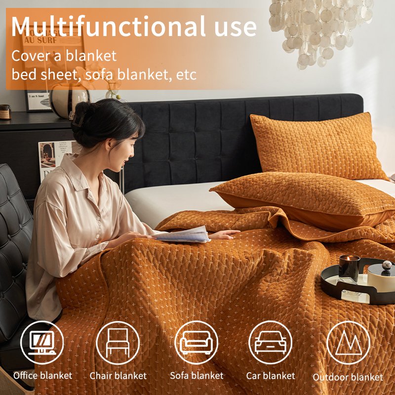King Size 3piece Bed Sheet Set Double Side Bed Cover Soft Fleece Flannel Bedspreads Quilt Sleep Aid Bed Blanket for Winter