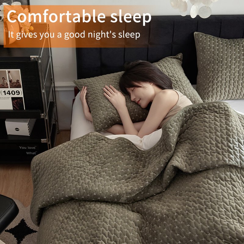 King Size 3piece Bed Sheet Set Double Side Bed Cover Soft Fleece Flannel Bedspreads Quilt Sleep Aid Bed Blanket for Winter