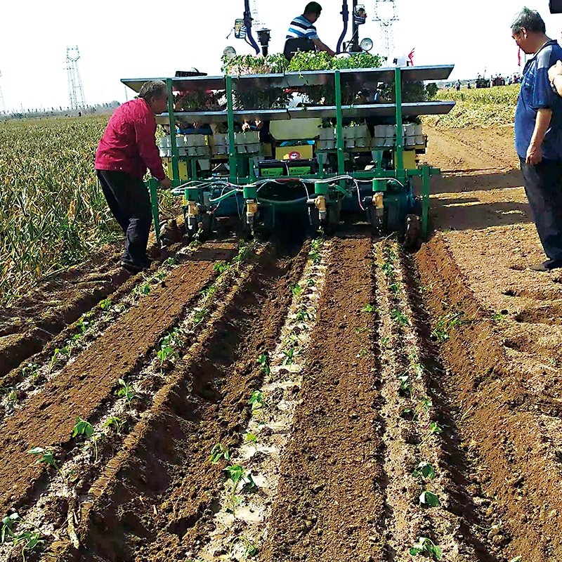 4 row traction multifunction transplanter matched wheel tractor potato seedling planting machine advanced agricultural machinery