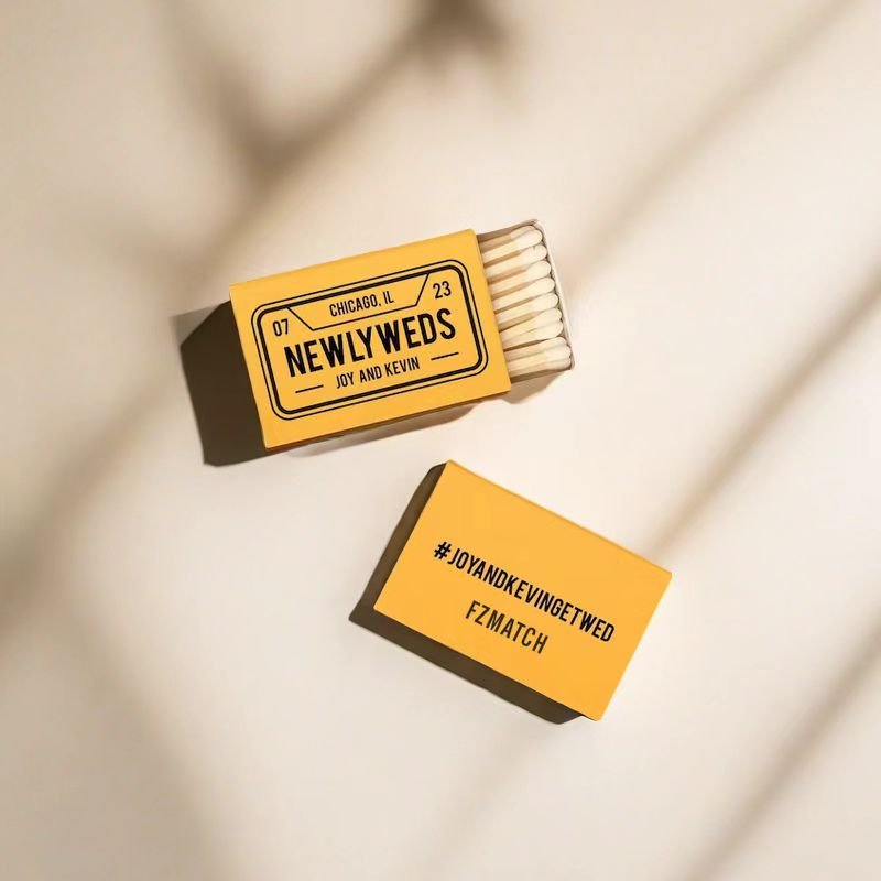 Wooden scented candle matches, custom personalized printed gift matches, colorful design luxury matches