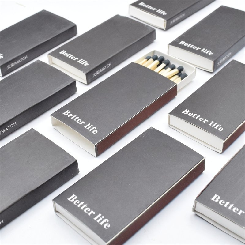 Personalized MatchsticksCustomizable safety box matches with gold logo designColorful matches