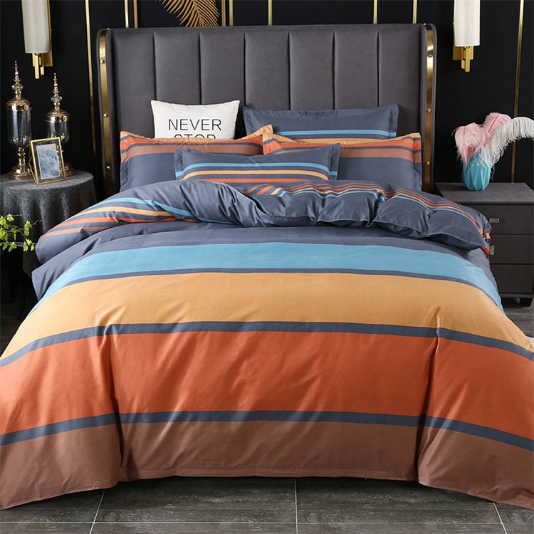 Microfiber printed 3 pcs in 1 bedroom bed duvet cover bed sheet curtain bedding sets with matching curtains