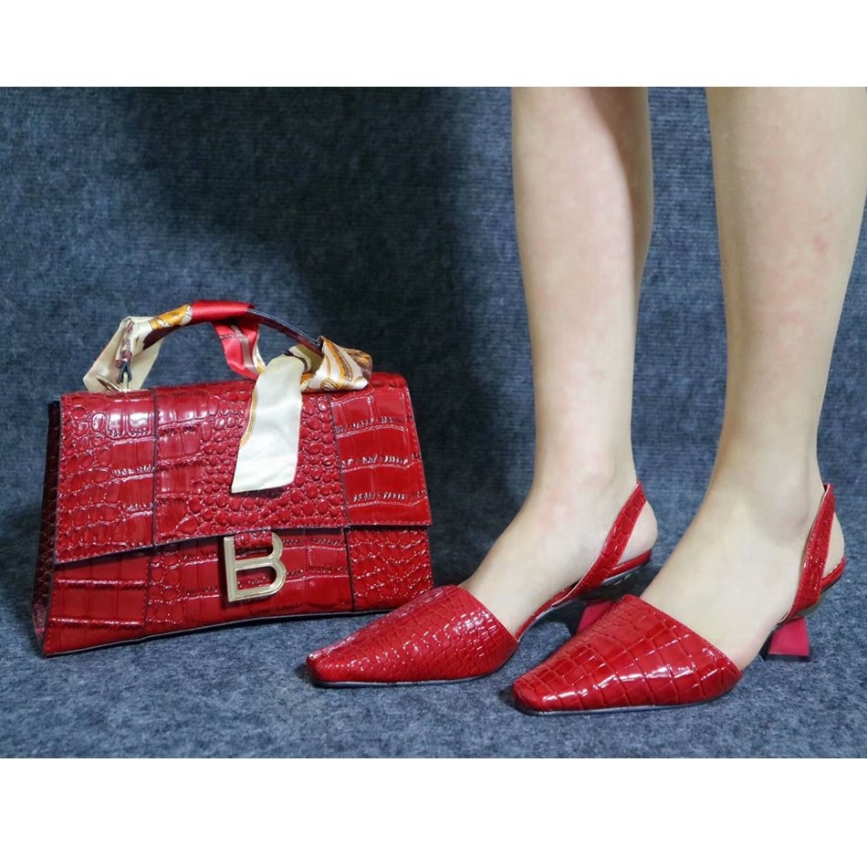 Factory Price Gold Color Shoes And Matching Bags Clutch Set African Shoes And Bag Sandals for Wedding Party