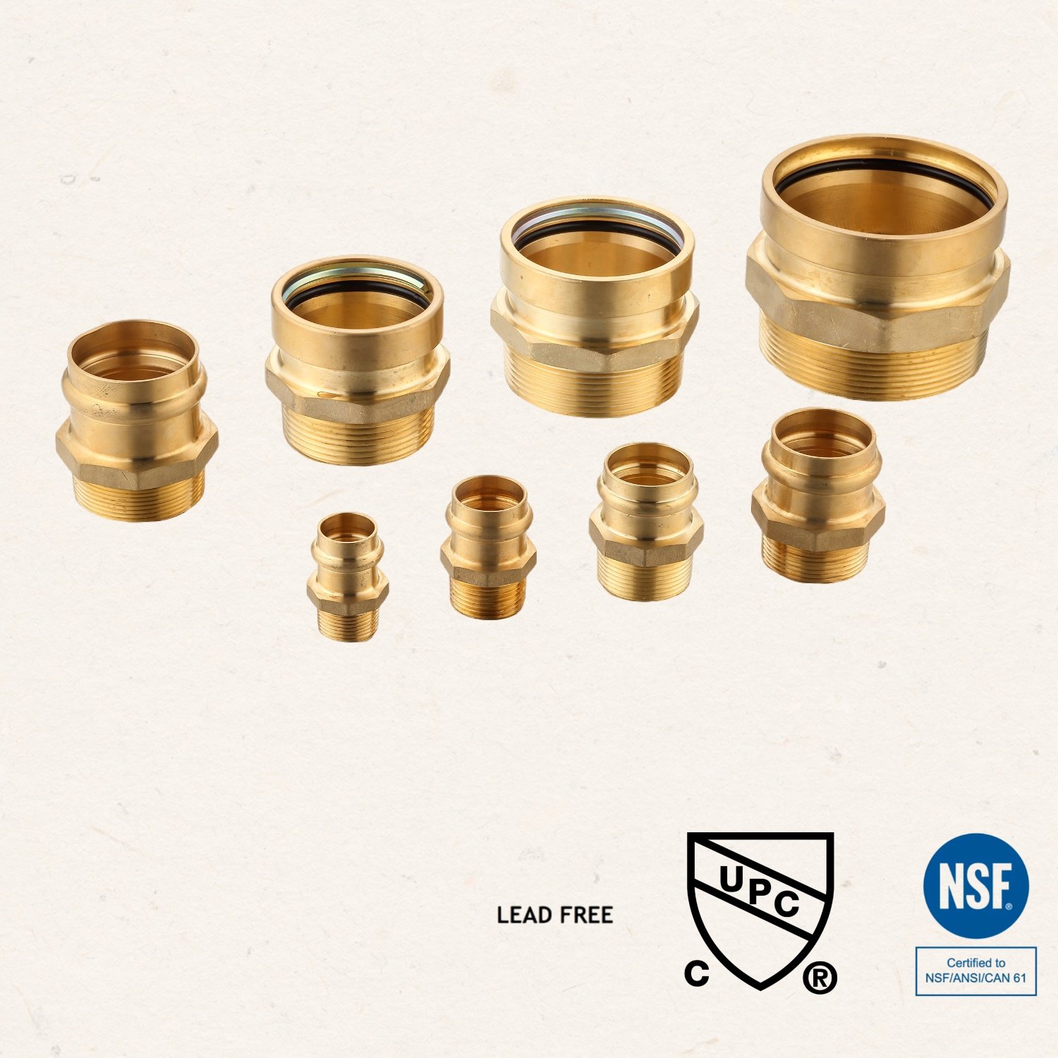 FREE SHIP:PRESS MALE UNION LF brass Pro press fitting with UPC NSF LEAD FREE match rigid and milwauke's tool