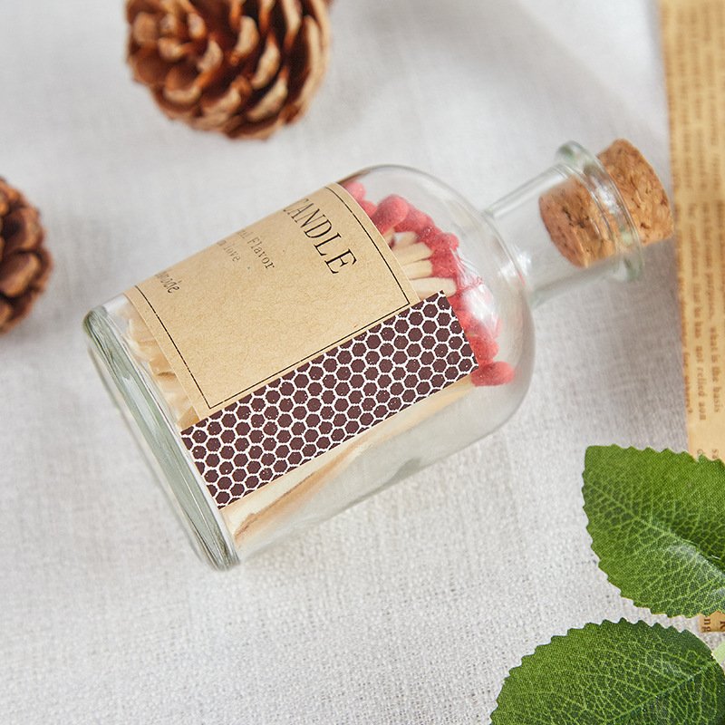 Wholesale bulk order custom matches for candles personalized design home decor long match colored in a glass jar