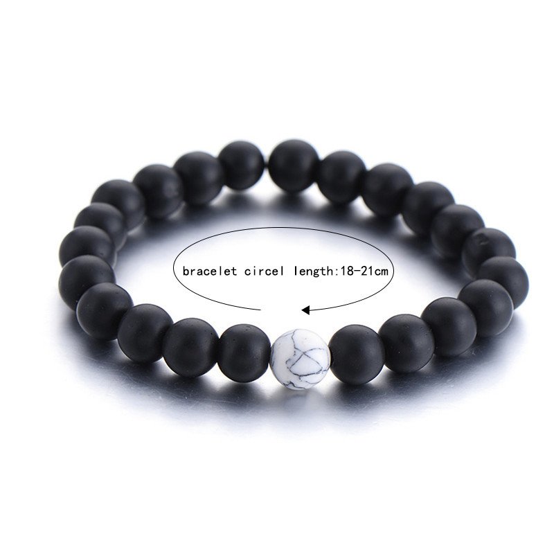 2Pcs/set White Black Couple Magnetic Bracelets Natural Stone Matching Bracelet For Lovers Couples Bracelet Jewelry Gift