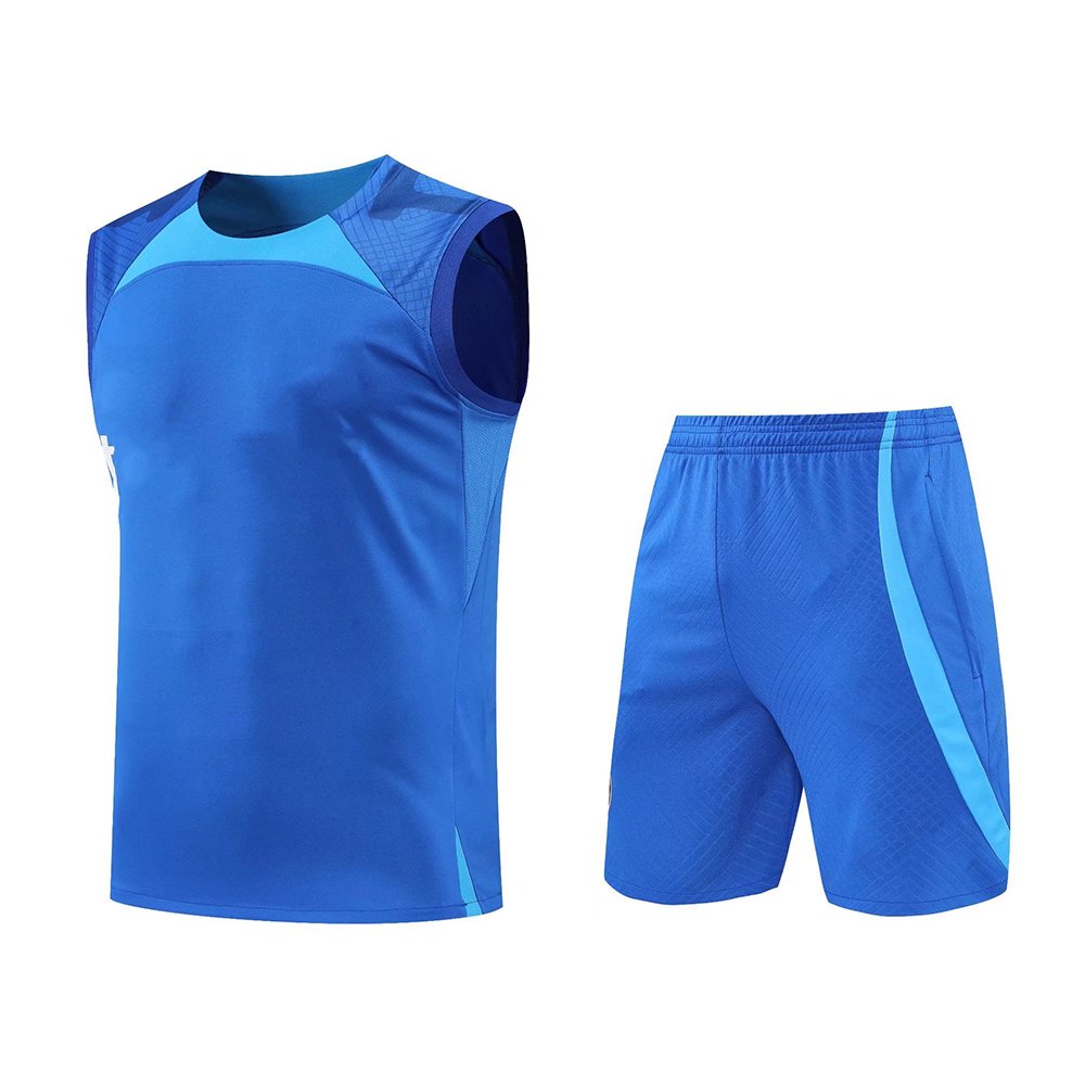 2024-2025 Unisex Football Shirt Training Wear Pre-Match Jersey with Short Sleeve and Shorts Automated Cutting for Adults