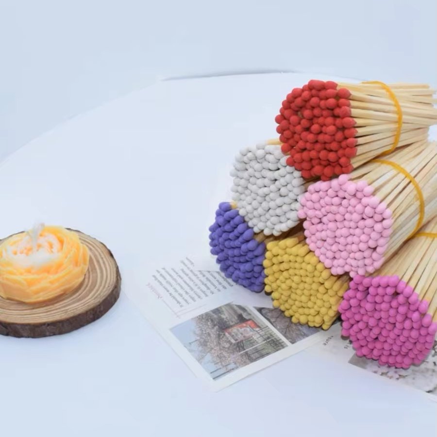 Bulk Wood Different Lengths and Different Colors Wholesale Price of Matches Sticks Lower MOQ Candle Wooden Match Sticks