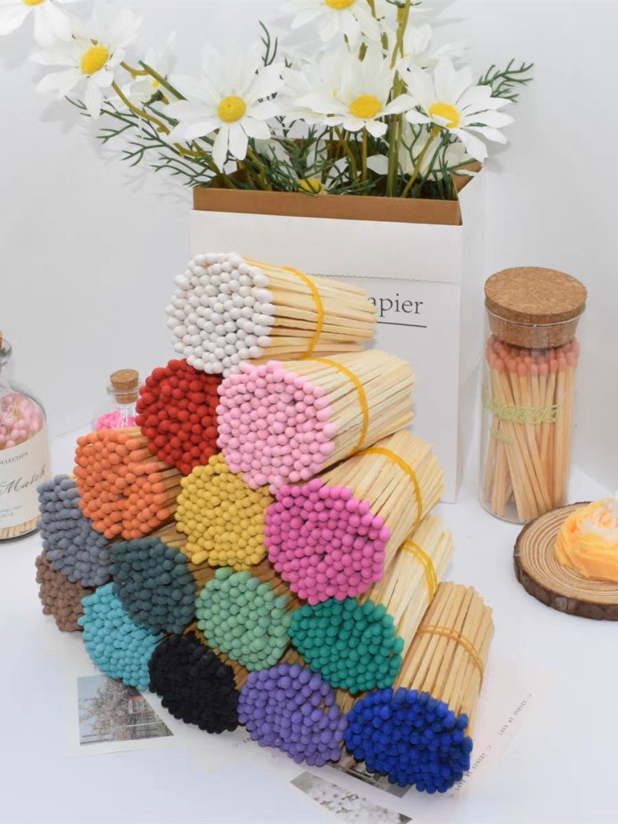Bulk Wood Different Lengths and Different Colors Wholesale Price of Matches Sticks Lower MOQ Candle Wooden Match Sticks