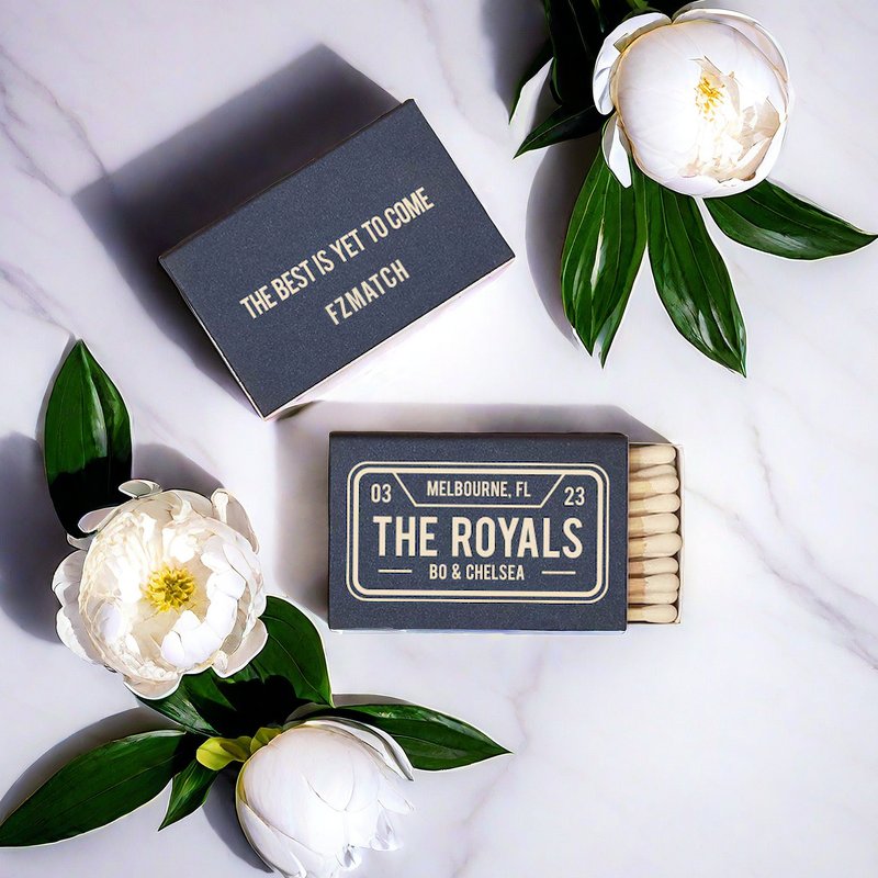 Customized White Box Black Logo Carton Match Candle Box Match Customized Box Logo