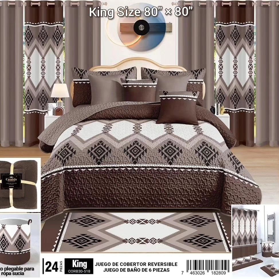 Luxury 27pieces set bedspread king size Wholesale quilts with curtains customized 100% cotton bed set
