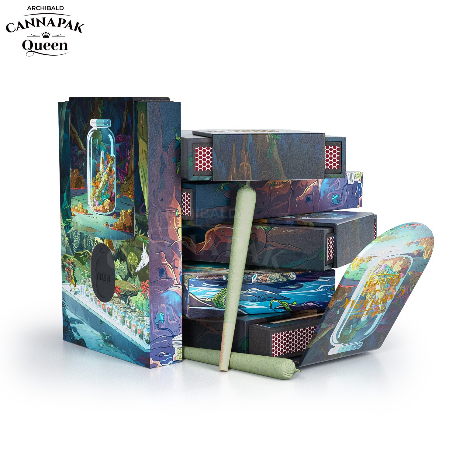 Archibald China Exported Good Quality Manufacturer Pre Roll Match Box Tobacco Box Child Resistant Pre Roll Cones Boxes