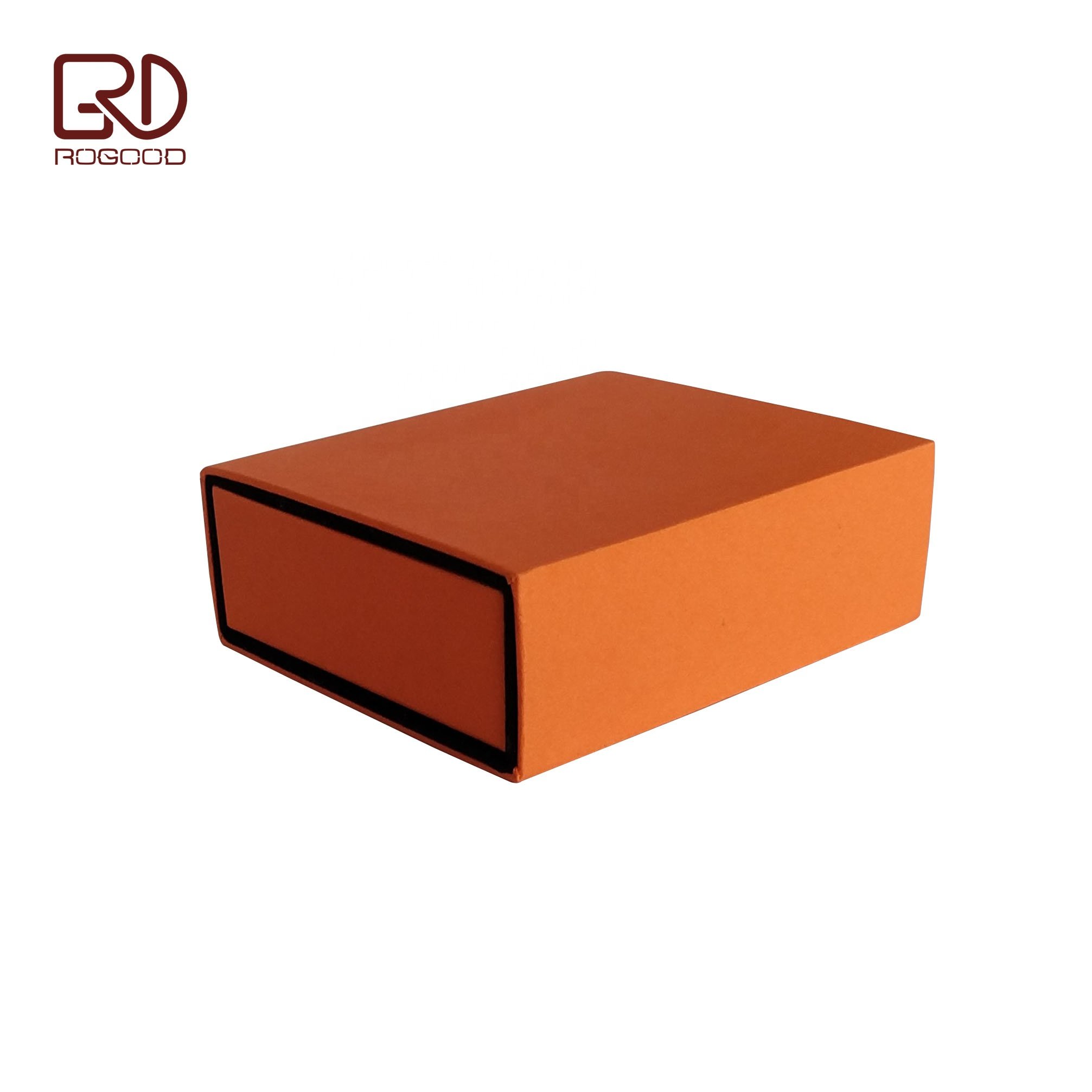 ROGOOD 9x7.5x3cm Fancy orange color paper sliding drawer match box for necklace/ear studs P1902