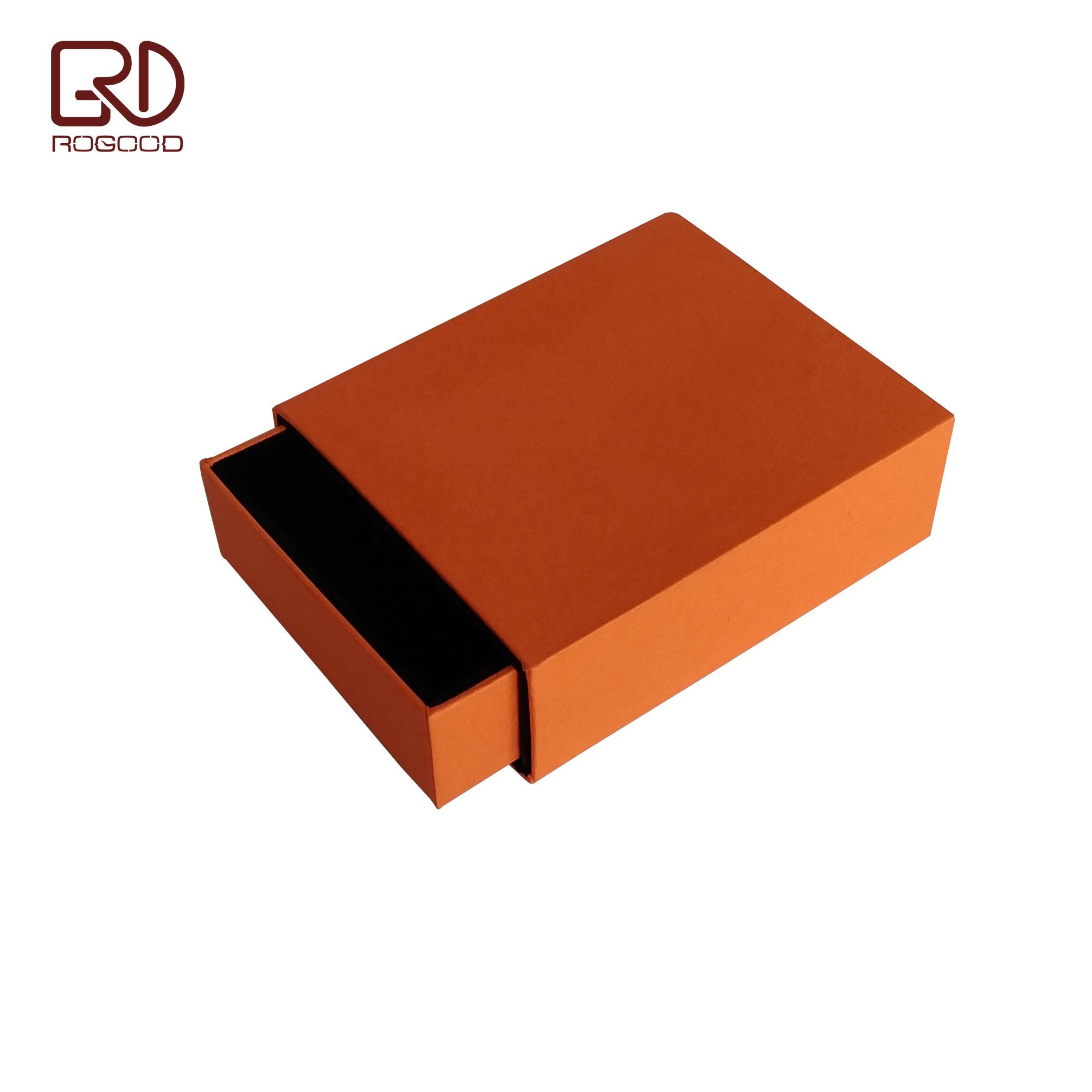ROGOOD 9x7.5x3cm Fancy orange color paper sliding drawer match box for necklace/ear studs P1902