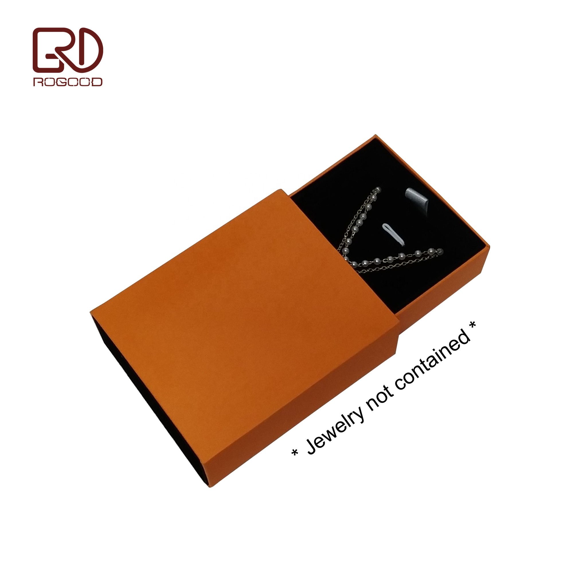 ROGOOD 9x7.5x3cm Fancy orange color paper sliding drawer match box for necklace/ear studs P1902