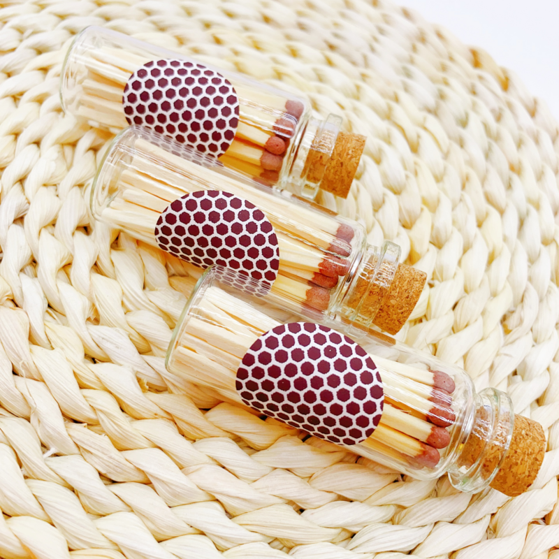 2024 Glass Match Jar cloche bottle Factory wholesale Glass Match Cloche jar bottle Matches in glass jar with strike Matchsticks