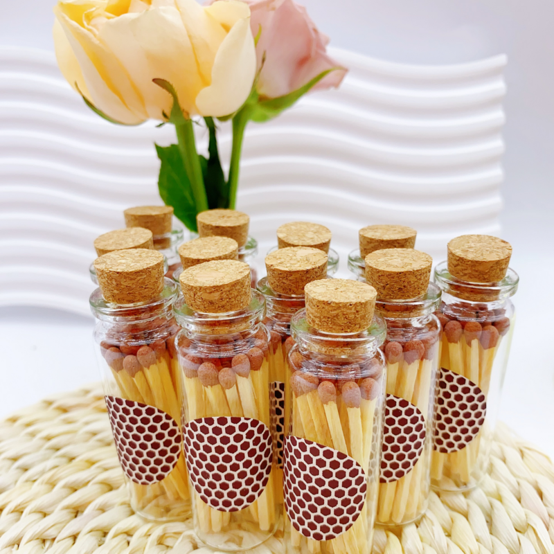 2024 Glass Match Jar cloche bottle Factory wholesale Glass Match Cloche jar bottle Matches in glass jar with strike Matchsticks
