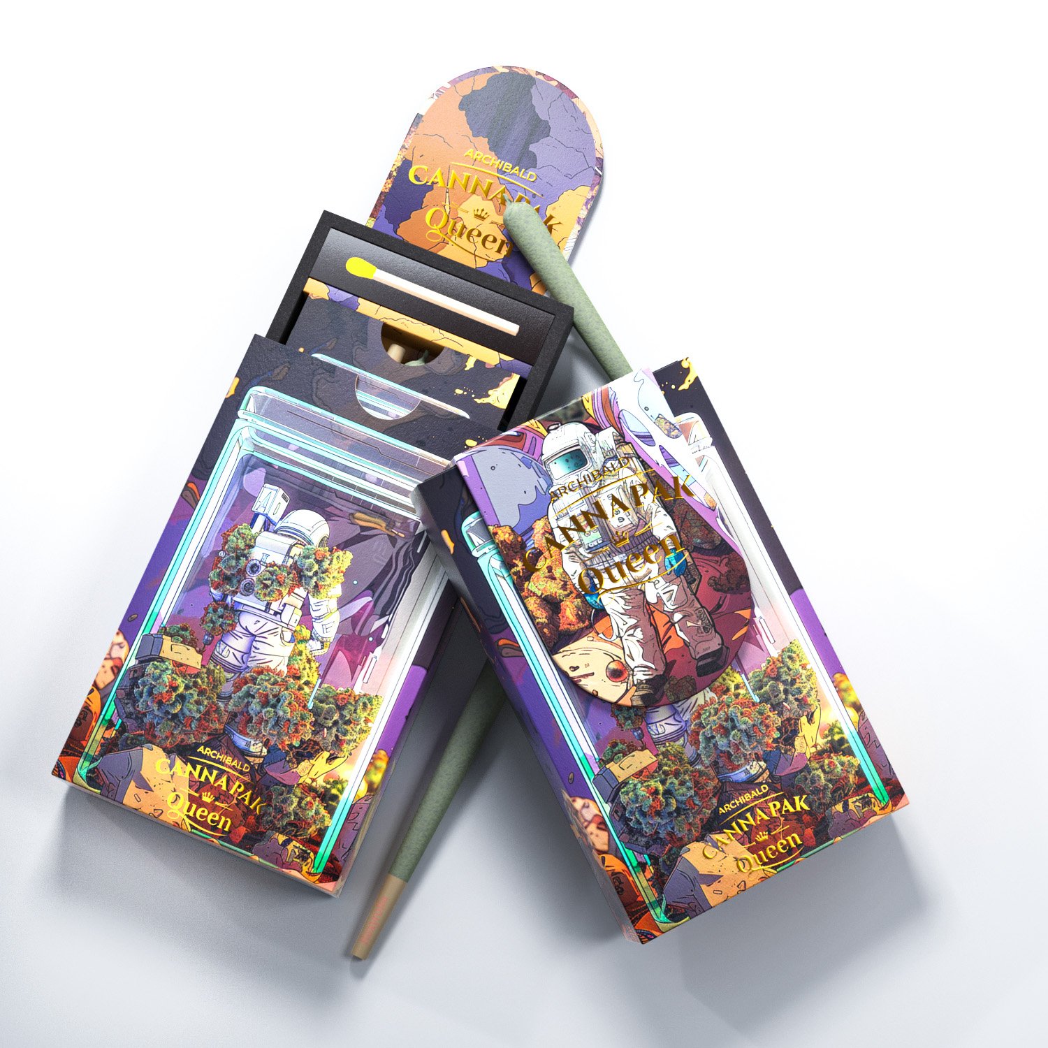 Archibald Pre Paper Roll Match Box Portable Rigid Empty Cartridge Boxes Custom Packaging Box Magnet Flip Cigarette Packaging