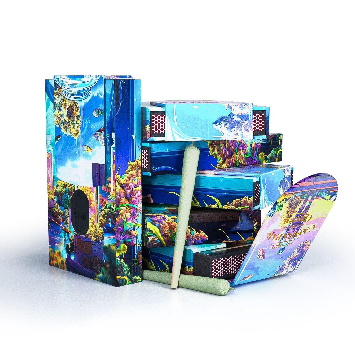 Archibald Pre Paper Roll Match Box Portable Rigid Empty Cartridge Boxes Custom Packaging Box Magnet Flip Cigarette Packaging